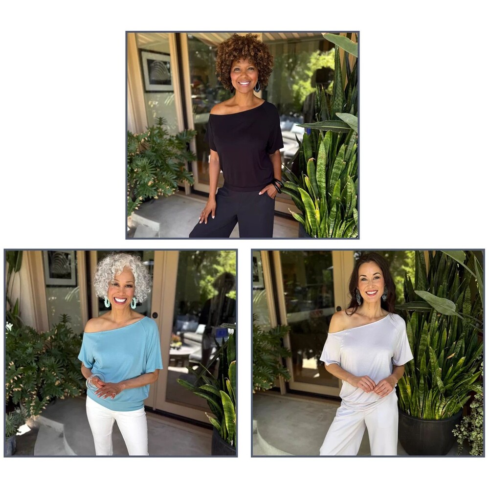 BEAUTIFUL by Lawrence Zarian Kacey Refined Knit Off The Shoulder Top Black XXS